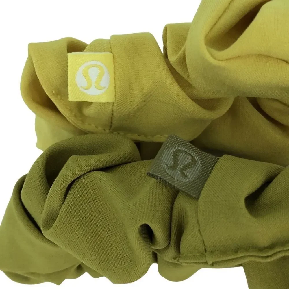 2 Lululemon Uplifting Scrunchies: Yellow Serpentine AND Golden Lime
